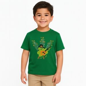 Cat & Jack Kid 4T St Patrick's Day Graphic Tee Green Gold